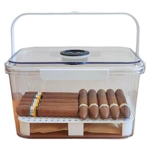 雪茄保湿盒托盘隔板塑料保湿恒湿箱卡扣防潮防虫醇化密封大号烟盒