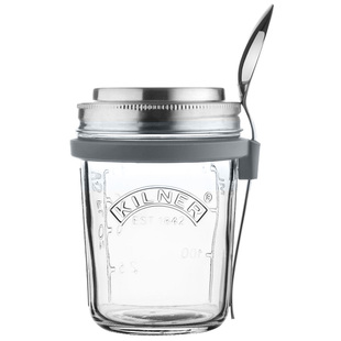 隔夜燕麦杯kilner麦片早餐杯便携外带盖勺帕梅拉玻璃密封罐酸奶杯