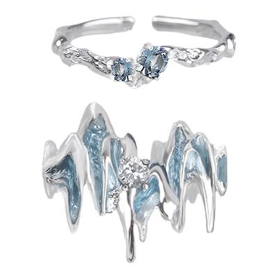 MASW麻秀原创设计金属溶滴女戒指