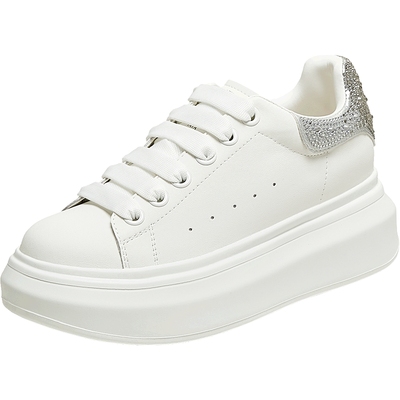 TATA他她女鞋2025冬新款时尚休闲鞋厚底女板鞋增高小白鞋WU507CM5