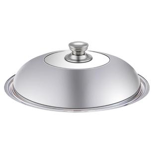 赫巴兹不锈钢锅盖玻璃盖家用把手钢化透明34cm/32cm炒锅盖帽28cm