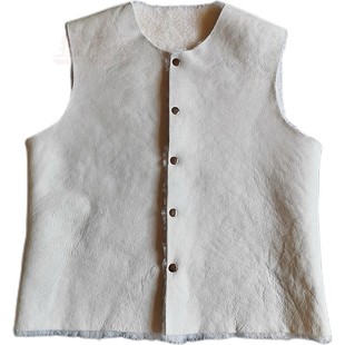 无拼接羊皮真皮马甲羊剪绒皮毛一体马甲羊毛马甲保暖背心皮坎肩