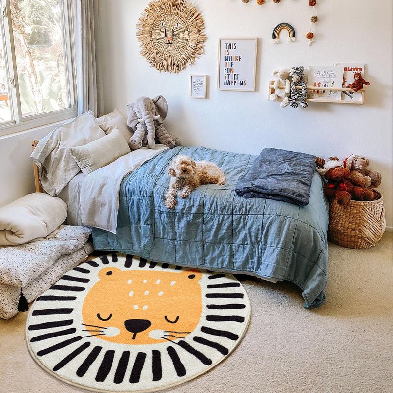 卡通可爱儿童房圆形地毯客厅卧室床边帐篷地垫吊篮电脑椅地垫