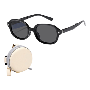 偏光防紫外线线椭圆形折叠墨镜