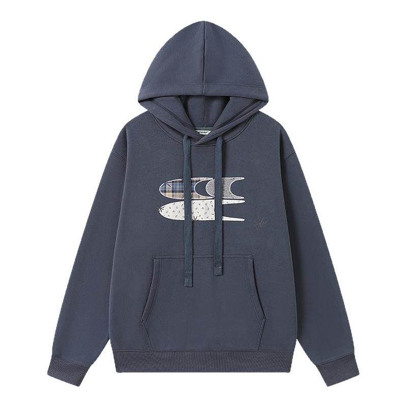 CryingCenter 加绒格纹碎花拼布logo连帽卫衣 中性款 哭喊中心