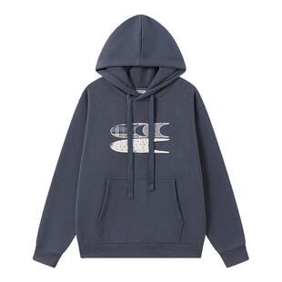 CryingCenter 加绒格纹碎花拼布logo连帽卫衣 中性款 哭喊中心