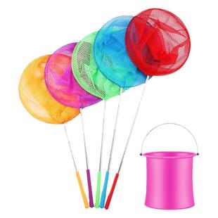 儿童用捞鱼网蝴蝶网兜抄兜捕虫网小孩渔网户外抄网伸缩杆玩具捕鱼