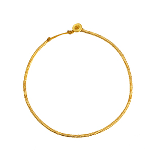 老克勒黄金足金999隔片碎金子手链实心金圈百搭铜钱手串叠戴礼物