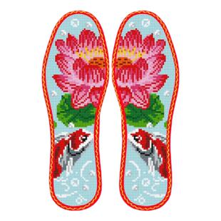 11月新款带花边七层纯棉布十字绣鞋垫男女款半成品自己绣带针线