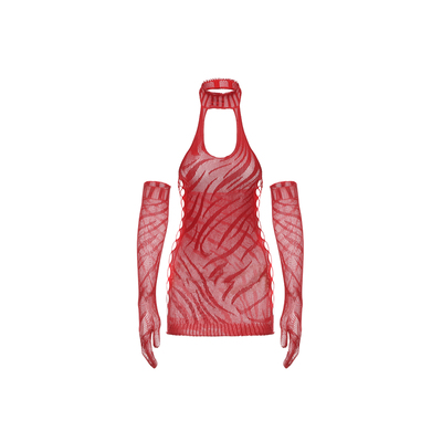 似欲「虎狼之心」性感渔网可撕裙