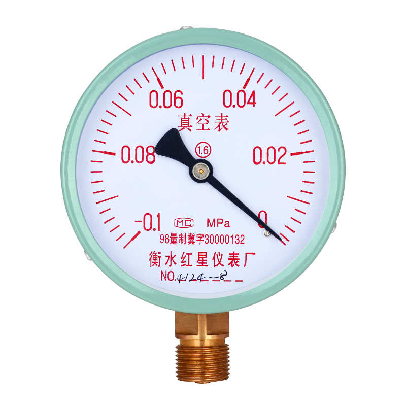 真空表压力表负压Y100真空泵测量仪-0.1-0mpa微压压力表负压表