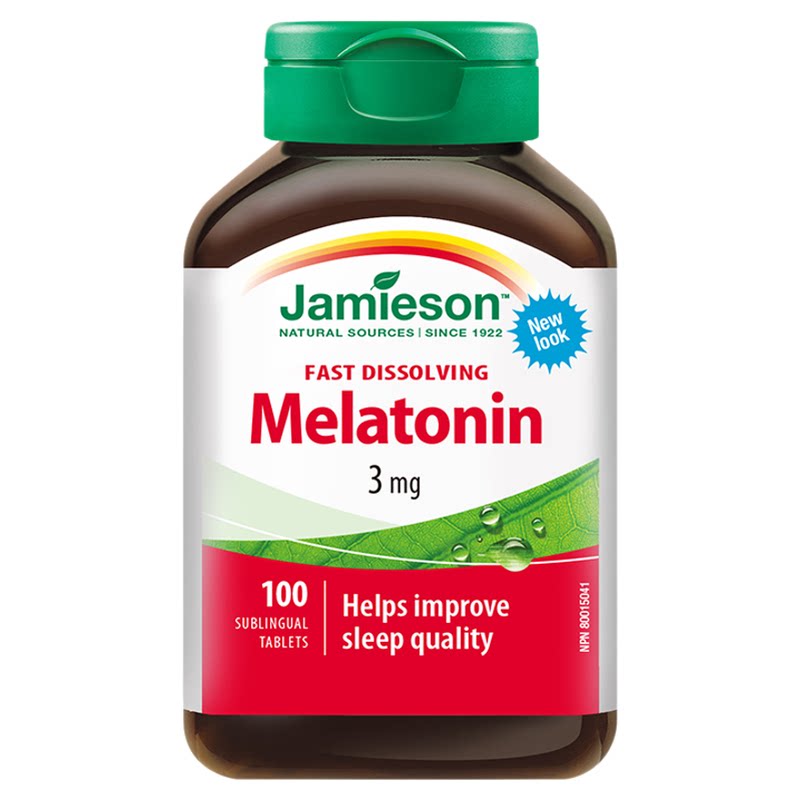 jamieson健美生褪黑素含片3mg 安瓶褪黑色素助含片好睡眠速溶海外