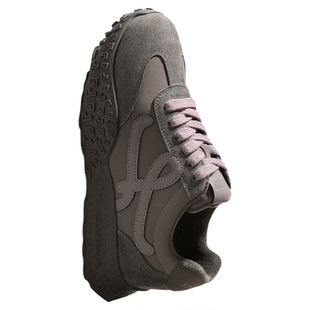 灰色加绒厚底德训鞋女2025新款冬季鞋子百搭休闲运动鞋内增高女鞋