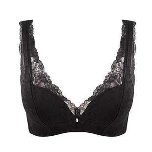 贝佳人聚拢收副乳内衣女3/4中厚杯深V背心款舒适文胸BW96908