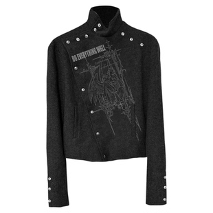 DETW 25AW*原创小众异型金属排扣铆钉装饰造型设计感外套夹克男女