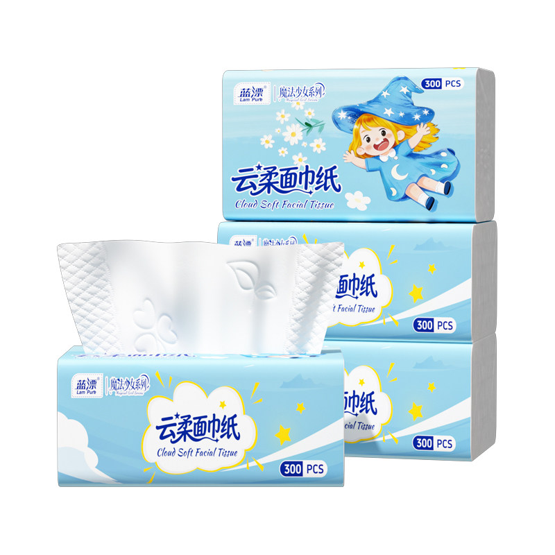 3.9！蓝漂大包纸巾300张*4包