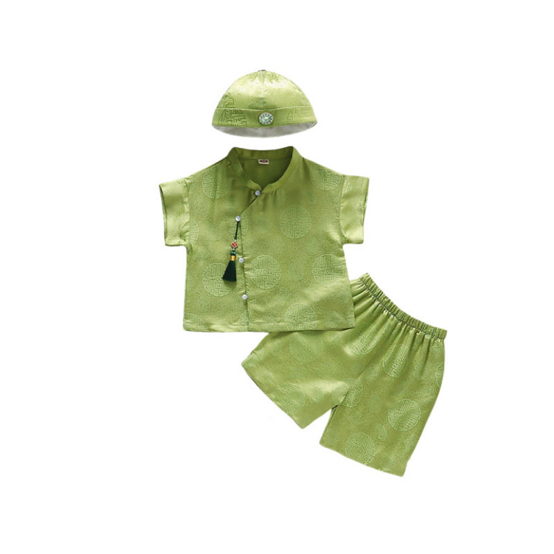 薄款真丝周岁唐装宝宝礼服夏季