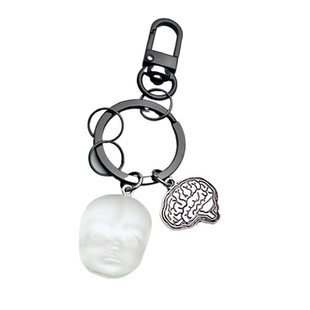 TANN 黑暗系哥特风钥匙扣手作人脸偶娃娃脸搞怪土酷挂件包包挂饰