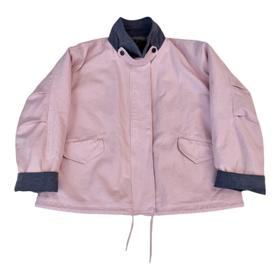 韩国设计师系列男女同款粉色加绒外套 宽松版型不臃肿