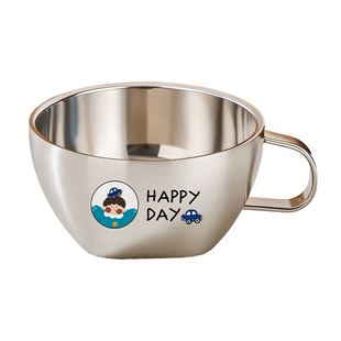 316不锈钢儿童碗家用宝宝吃饭幼儿园带手柄防摔防烫食品级辅食碗