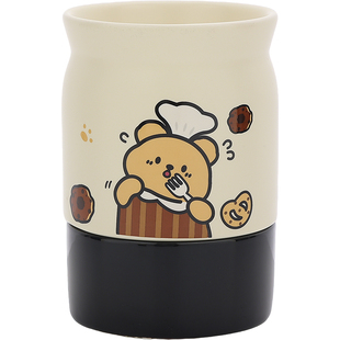 可爱卡通陶瓷筷子筒沥水防霉厨房筷子勺子收纳架家用筷子笼筷子桶