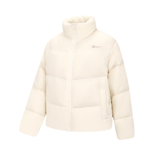 乔丹女款防泼水羽绒服2025冬季新款加厚短款运动服宽松保暖面包服