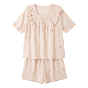 香蜜闺秀女新款短袖短裤睡衣26203018夏季家居服套装薄款(带杯垫)