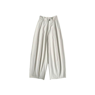 今年流行超火裤子米白色弯刀工装裤大码女新款阔腿裤超好看梧桐裤