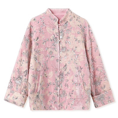 新中式国风钉珠亮片刺绣高级外套