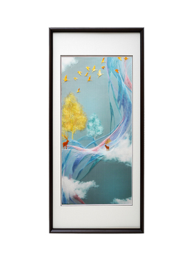 客厅入户玄关刺绣苏绣挂画包安装