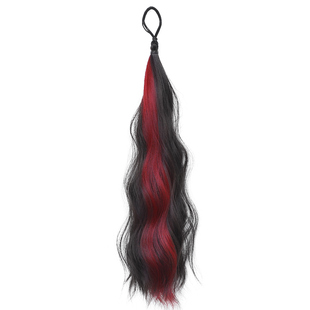 双马尾假发女仿真发彩色挑染发束红色多巴胺隐形低扎马尾辫子增发