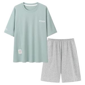 睡衣男款夏季莫代尔冰丝短袖加大码夏天薄款青少年男士家居服套装