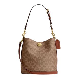 COACH/蔻驰女包专柜正品2025新款Willow水桶包帆布单肩斜挎手提包