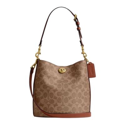 COACH/蔻驰女包专柜正品2025新款Willow水桶包帆布单肩斜挎手提包