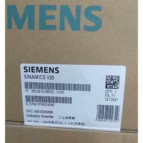 议价6SL3210-5BE21-1UV0西门子V20变频器1.1KW 6SL32105BE211UV0
