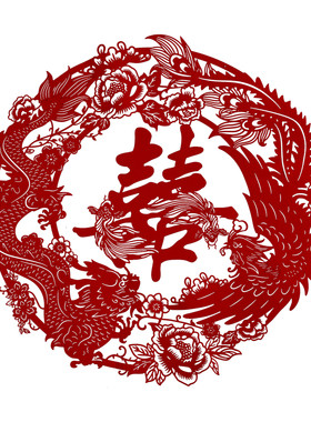 中式植绒喜字剪纸婚房布置装饰婚礼结婚新娘晨袍订婚龙凤拍照道具