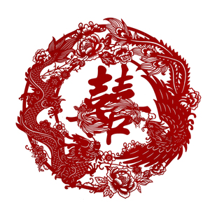 中式植绒喜字剪纸婚房布置装饰婚礼结婚新娘晨袍订婚龙凤拍照道具