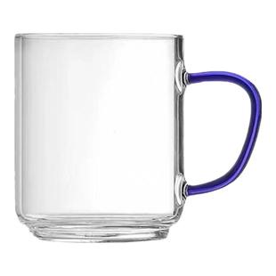 耐高温加厚玻璃杯200ml彩把绿茶杯单层6只装家用水杯明信唐待客杯