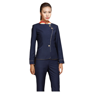 海航空姐制服职业女裙套装高端中式售楼珠宝店工装酒店物业工作服