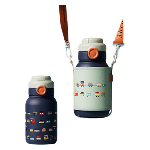 GOOM儿童保温饮水杯壶男孩童上学专用宝宝吸管幼儿园开学生日礼物