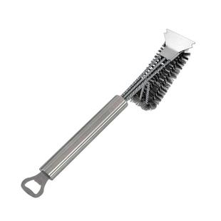 不锈钢烧烤清洁刷钢丝刷子烧烤配件长柄刀型刷烧烤炉清洁刷
