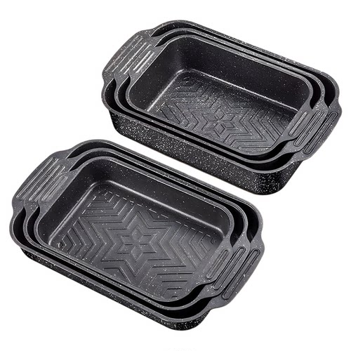 双耳海鲜专用烤盘家用食品级不粘加厚烤鱼盘电磁炉燃气灶通用盆