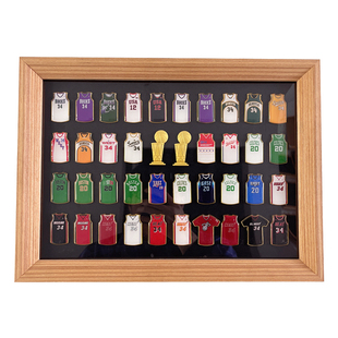 雷阿伦超音速雄鹿凯尔特人热火球衣徽章原创设计装裱实木相框摆台