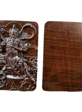 道家用品雷击枣木牌玉化料吊坠真武大帝 吊坠财库牌