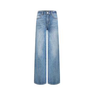 COLIN WANG-COLIN JEANS系列|土耳其长绒棉显瘦阔腿直筒牛仔裤