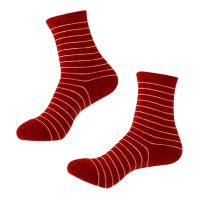 米吉诺拉 秋冬季保暖舒适羊毛袜子女复古撞色条纹ins潮学生中筒袜