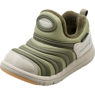 牧童童鞋毛毛虫运动鞋男童2025冬季新款女童一脚蹬加绒跑步二棉鞋