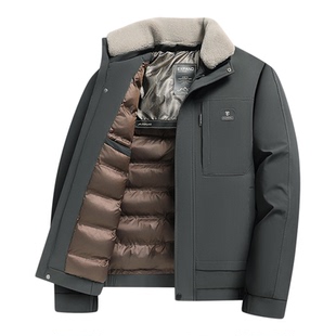 爸爸装棉衣男款2025新款中老年男士外套秋冬季加绒加厚大码宽松