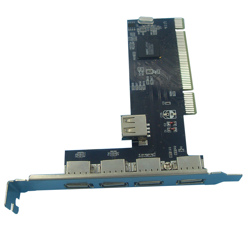 PCI转USB扩展卡4口免驱USB2.0台式机电脑机箱一拖四集线器4HUB