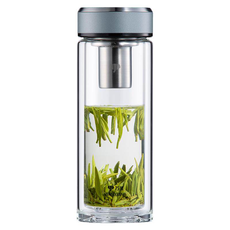 万象高硼硅玻璃双层泡茶杯